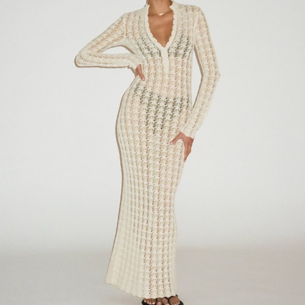 NWT RUMORED Ventura Crochet Maxi Dress - Picture 5 of 10